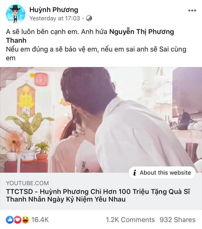 'Nếu em đúng anh sẽ bảo vệ em, nếu em sai thì anh sẽ sai cùng em'