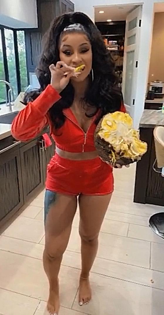 Comedian Cardi B and her jackfruit style couldn't be more physical!  first