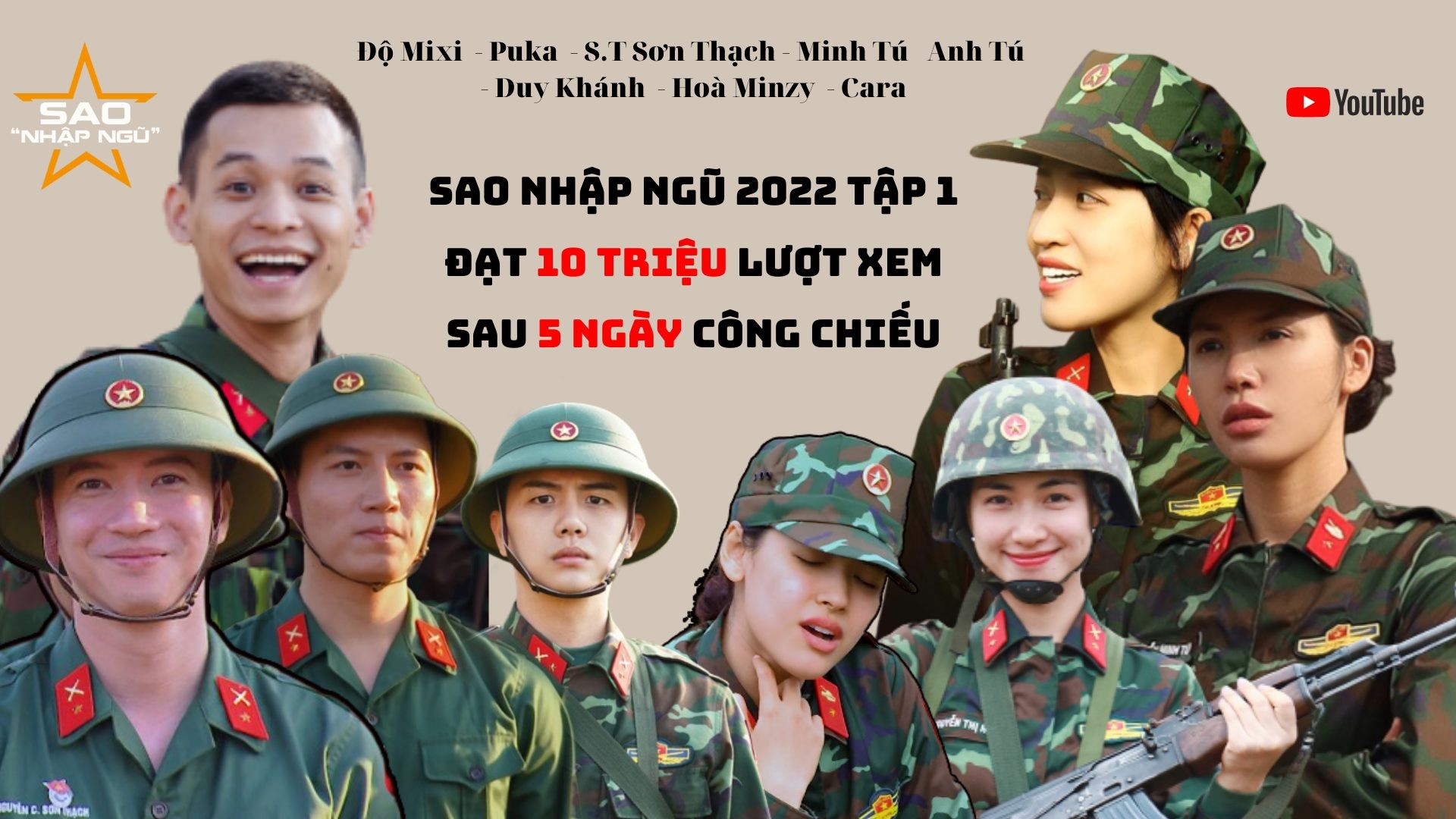 Tập 1 'Sao Nhập Ngũ 2022' cán mốc 10 triệu views sau 5 ngày công chiếu