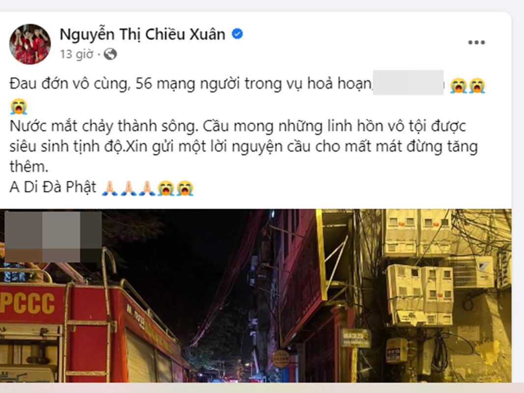 View -             Sao Việt đau buồn trước vụ cháy chung cư mini ở Hà Nội    