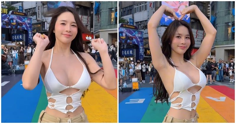             Netizen truy tìm danh tính cô gái diện croptop nhảy trên phố Đài Loan    