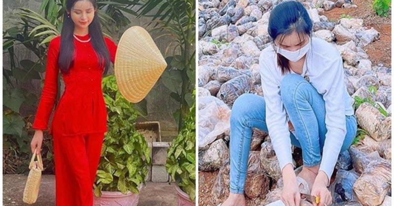             ' Tiên nữ Đắk Nia' bỏ phố về quê khoe dung nhan giản dị    