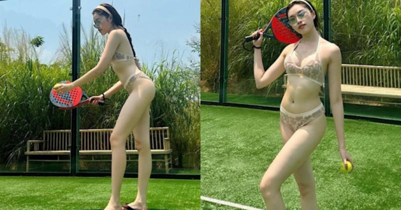 View -             Nữ MC 'chân dài nhất Việt Nam' táo bạo diện bikini chơi Tennis    