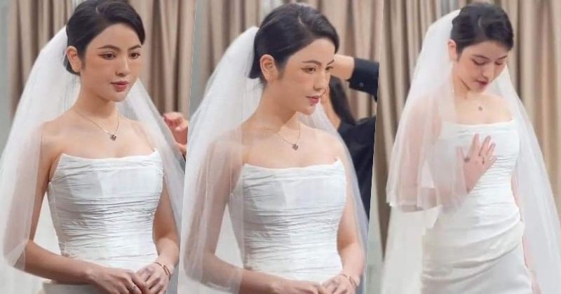View -             Vợ Quang Hải thử váy cưới, 'nở mũi' vì điều dân mạng nhận xét    