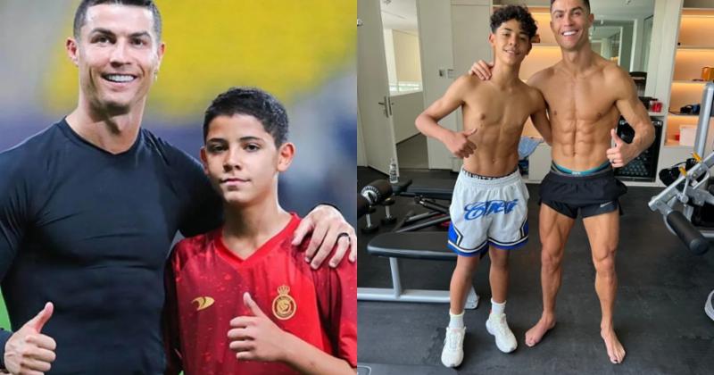 View -             Con trai Ronaldo sở hữu cơ bụng săn chắc đáng mơ ước ở tuổi 14    