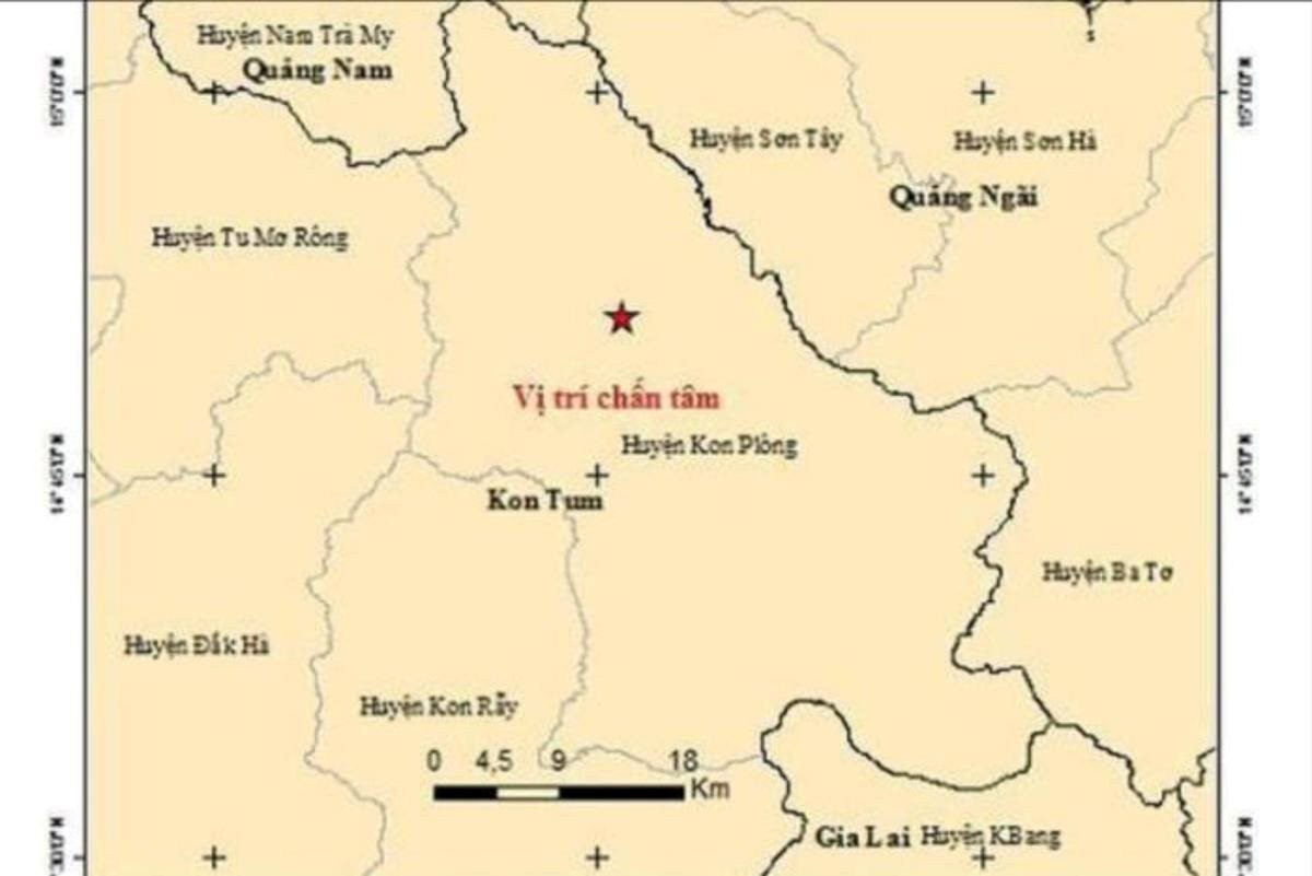             Xảy ra động đất có độ lớn 4.0 tại huyện Kon Plông    
