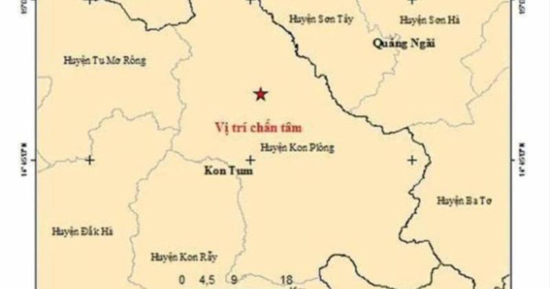             Xảy ra động đất có độ lớn 4.0 tại huyện Kon Plông    