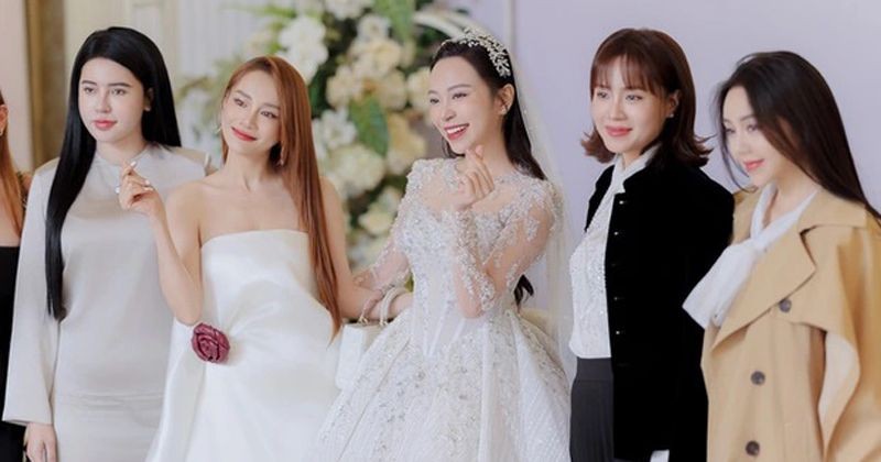             Nhã Phương, Hồng Diễm, Quỳnh Kool và dàn mỹ nhân tham dự đám cưới Kim Oanh    
