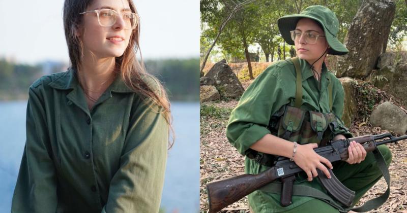             Nữ sinh người Nga gây sốt khi học giáo dục Quốc phòng ở Việt Nam    