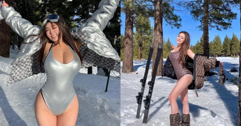 View -             Người mẫu ngoại cỡ đẹp nhất Trung Quốc diện bikini giữa trời tuyết    