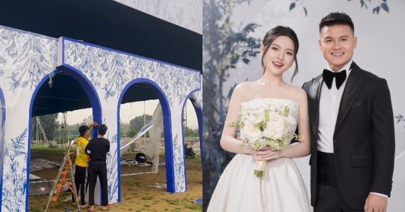 View -             Hé lộ hình ảnh rạp siêu đám cưới 1200 khách mời của Quang Hải    