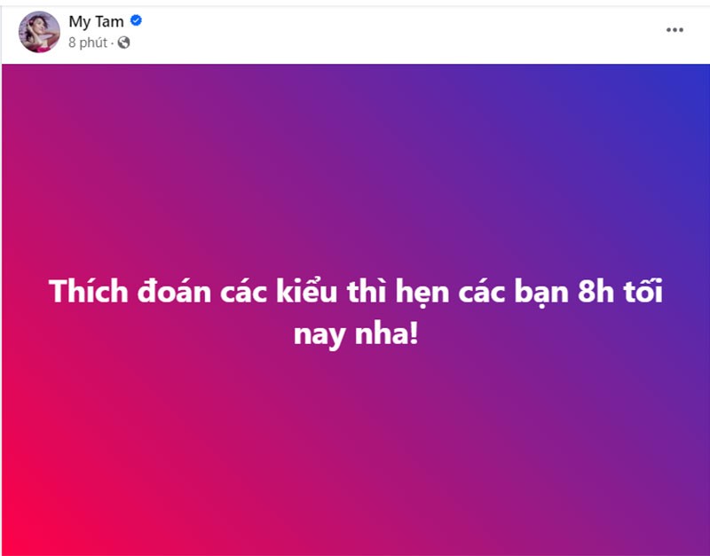 View -             Mỹ Tâm lỡ lộ hint hẹn hò rồi xoá đi, đăng đàn hẹn fan 8h tối 'có câu trả lời'    