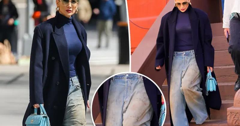 View -             Jennifer Lopez mặc quần jeans bẩn giá 620 USD    