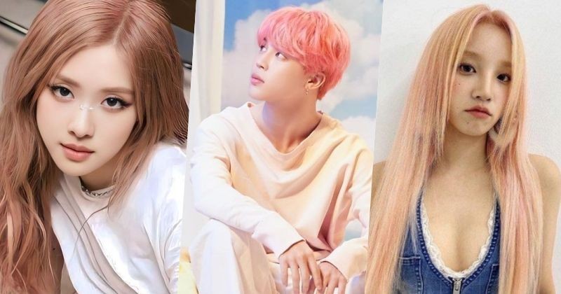 View -             ROSÉ, JIMIN hay YUQI - Idol nào lăng xê màu tóc hồng đào chuẩn trend đỉnh nhất?    