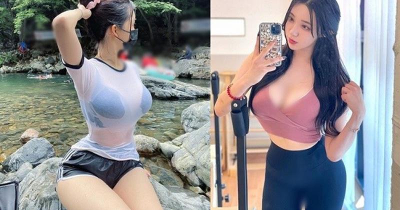             Hot girl 'siêu vòng một' mặc đồ ướt đẫm, khoe đường cong chữ S    