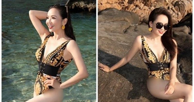 View -             'Người đẹp Tây Đô' Hoài An khoe dáng nuột với bikini trên bờ biển    
