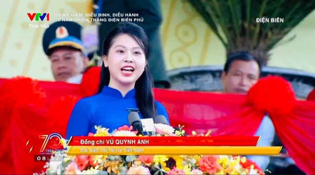             Cô gái phát biểu tại lễ kỷ niệm 70 năm chiến thắng Điện Biên Phủ là ai?    