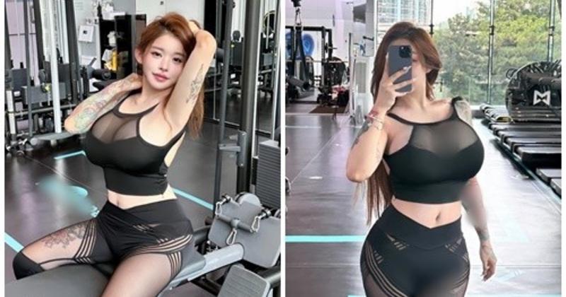             Hot girl xăm kín người mặc hở khoe vòng một 'khủng' trong phòng tập    