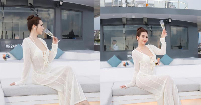 View -             Cựu hot girl Hà thành đón sinh nhật với áo hờ hững chỉ sợ tuột    
