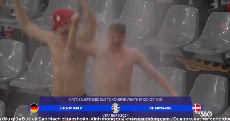             Bên lề EURO 2024: CĐV Đan Mạch tắm mưa, kỳ quan thác nước tái xuất    