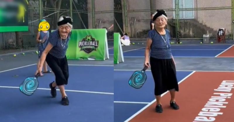 View -             Cụ bà U100 ở Hà Tĩnh lăn xả trên sân chơi pickleball    