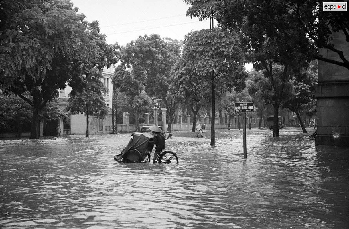             Hình độc: Cảnh ngập lụt ở Hà Nội ngày 1/8/1952    