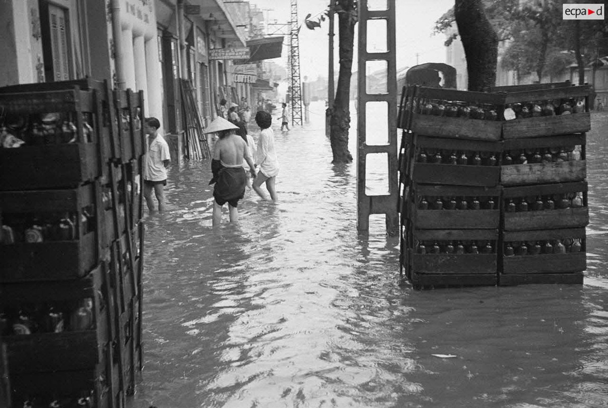 View -             Hình độc: Cảnh ngập lụt ở Hà Nội ngày 1/8/1952    