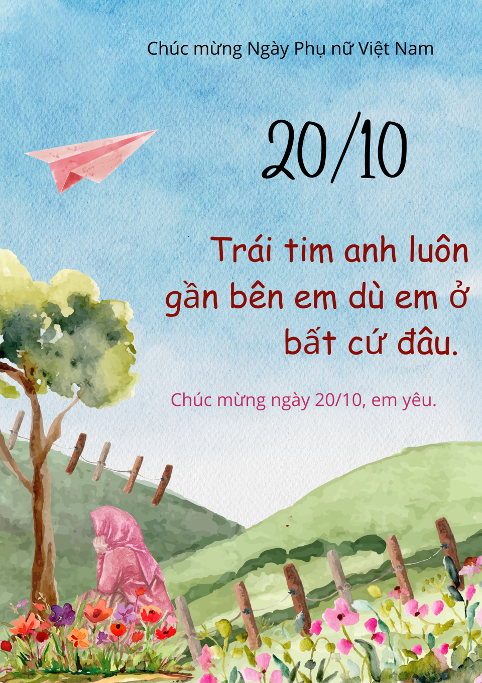 View -             Lời chúc mừng 20/10 tặng vợ, người yêu, bạn gái    