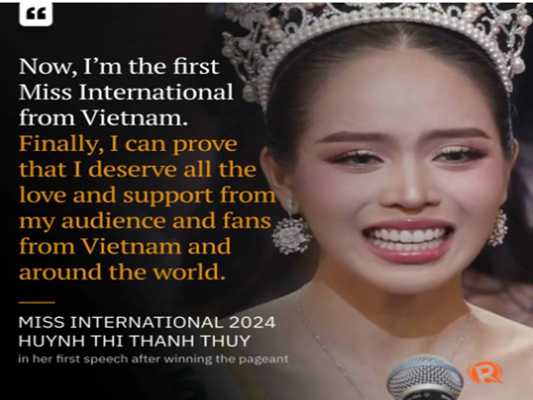 View -             Báo quốc tế rầm rộ đưa tin Thanh Thủy đăng quang Miss International 2024    