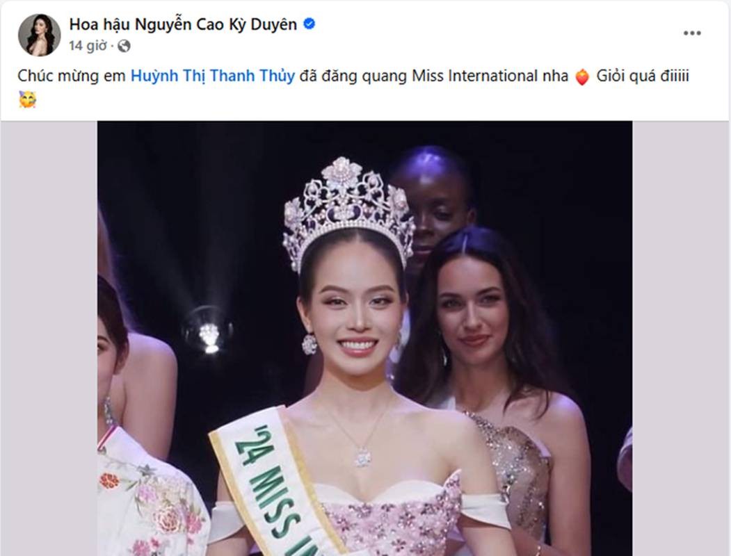 View -             Báo quốc tế rầm rộ đưa tin Thanh Thủy đăng quang Miss International 2024    