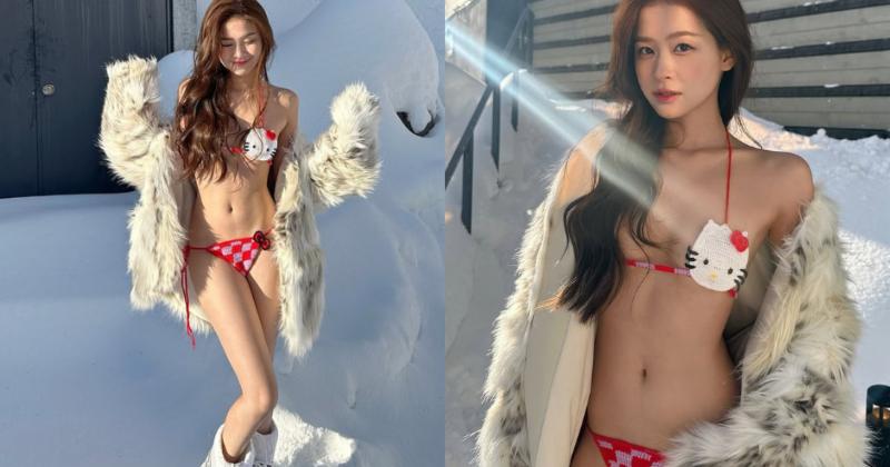             'Hot girl giọng điệu' diện bikini khoe dáng giữa trời tuyết    